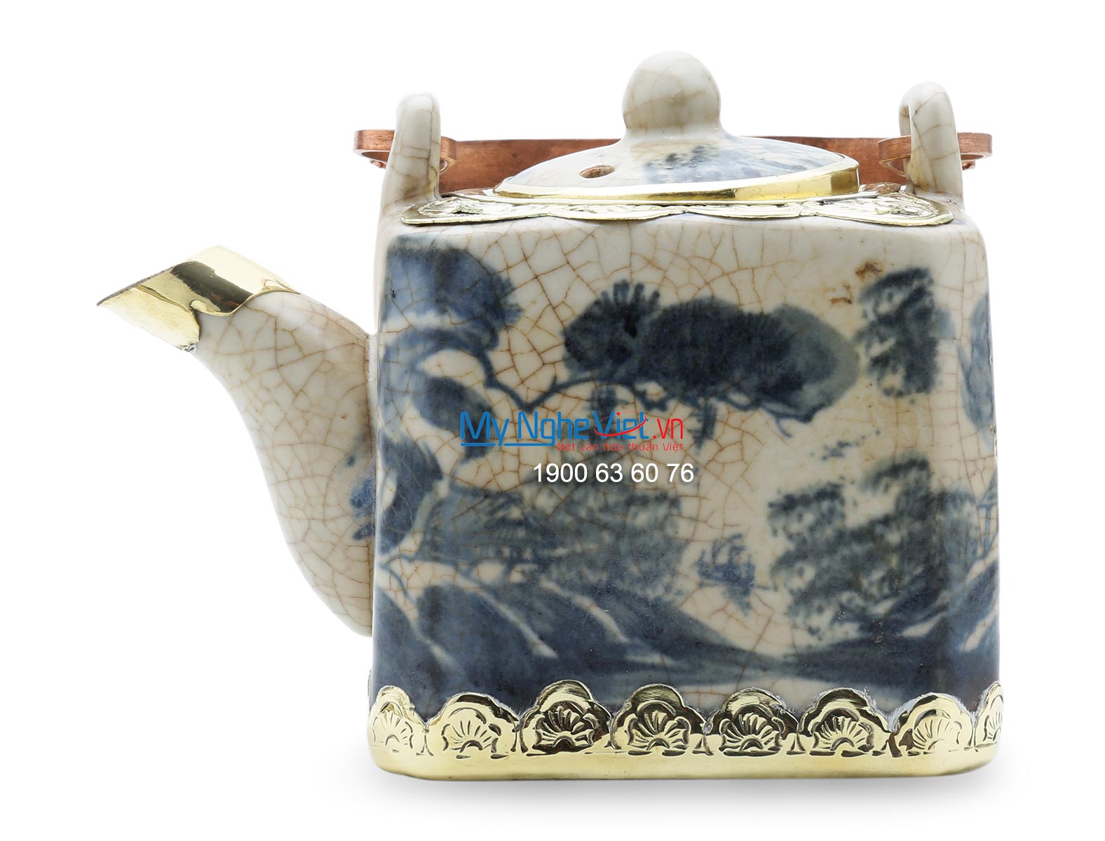 Tea set with crackle glaze and covered bronze MNV-TS159