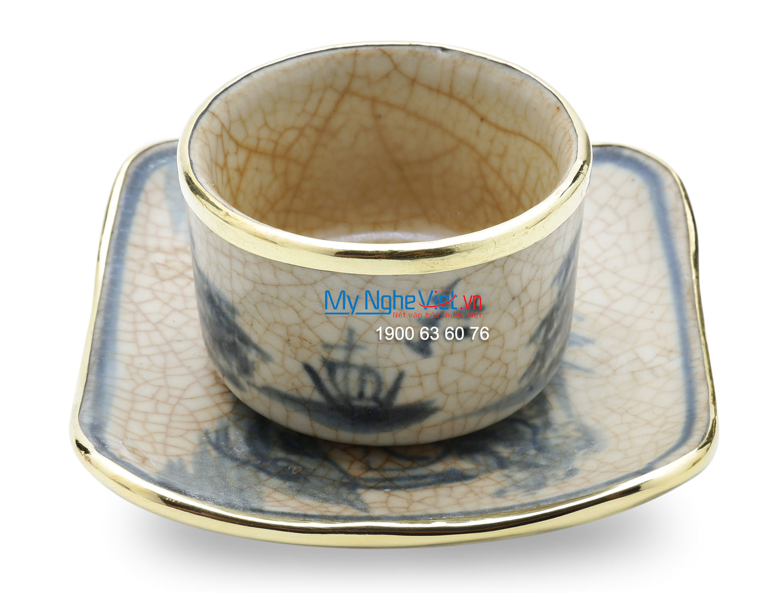 Tea set with crackle glaze and covered bronze MNV-TS159