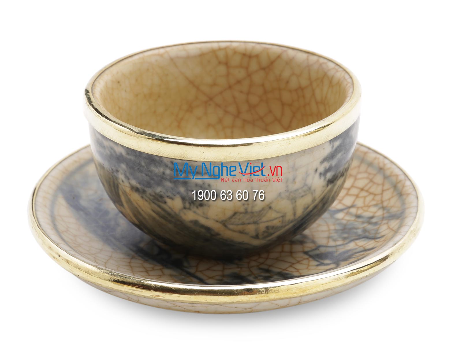 Tea set with crackle glaze and covered bronze MNV-TS003