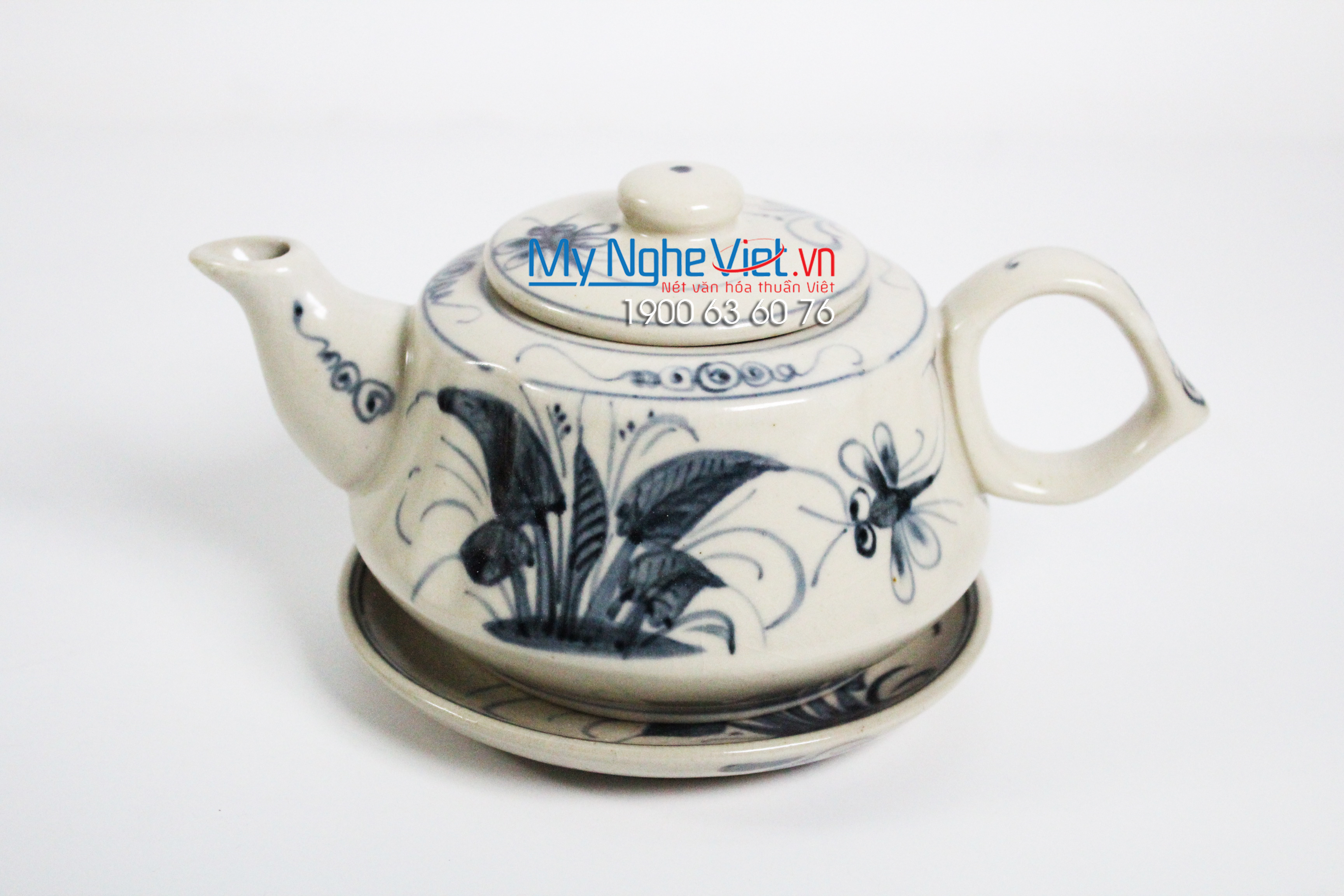 Tea set with crackle glaze and dragonfly pattern MNV-TS521