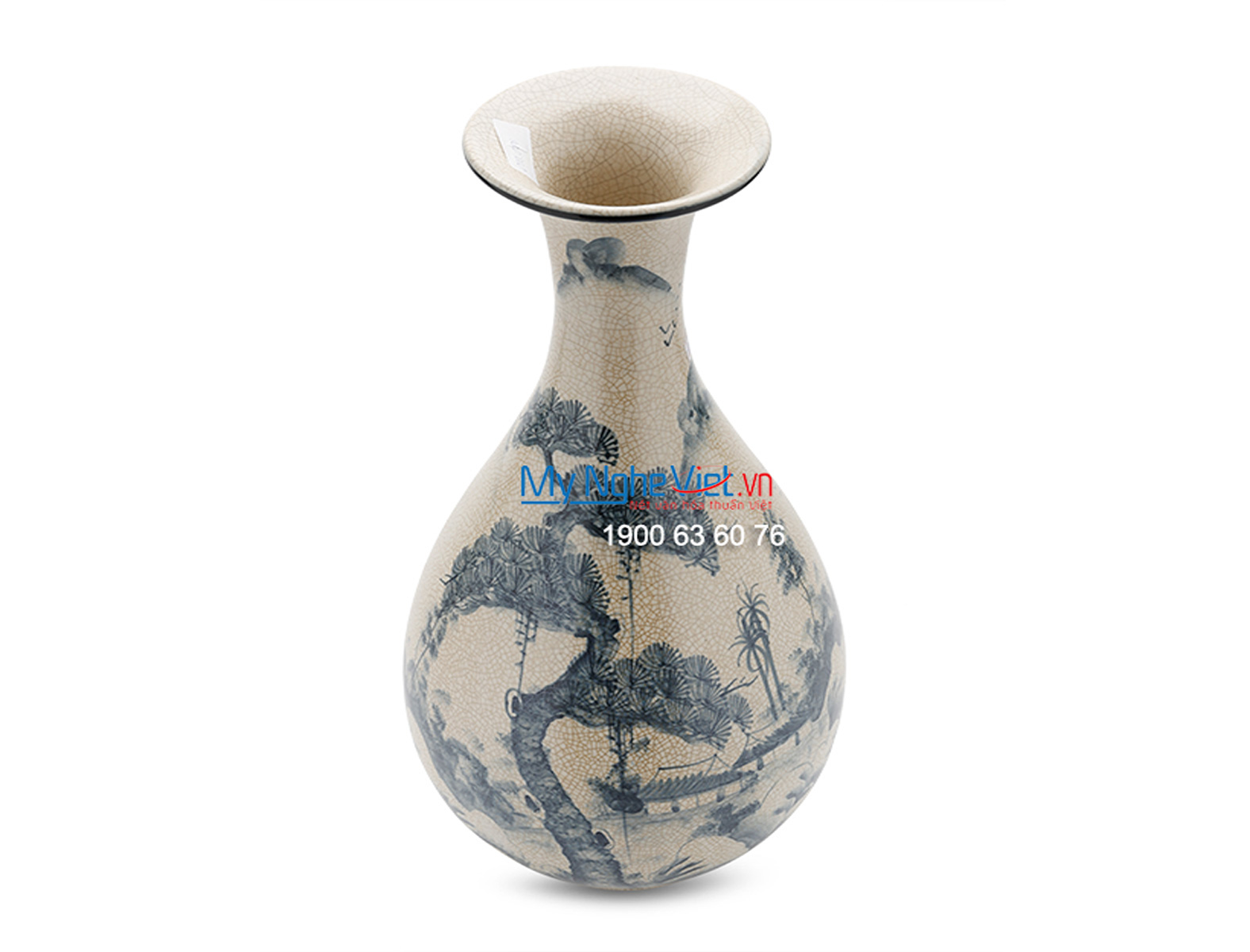 Pottery Floral Vase with Landscape Pattern MNV-LH617